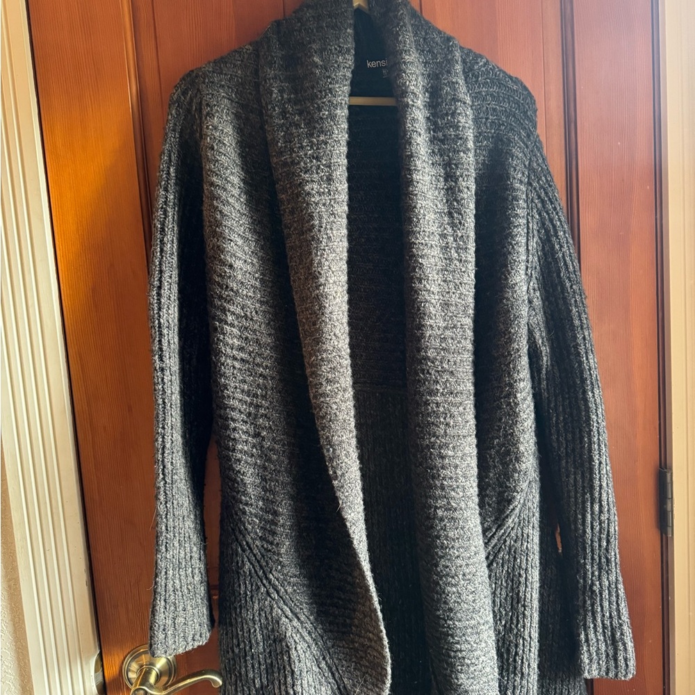 Kensie Charcoal Gray Cardigan Sweater